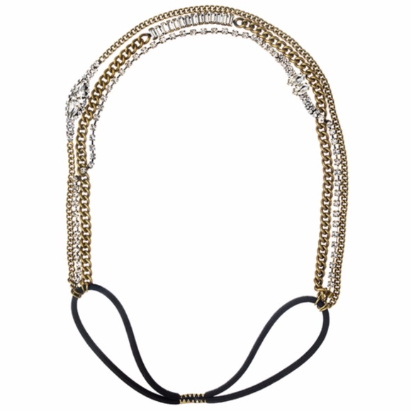 Crystal + Chain Strands Stretch Headband