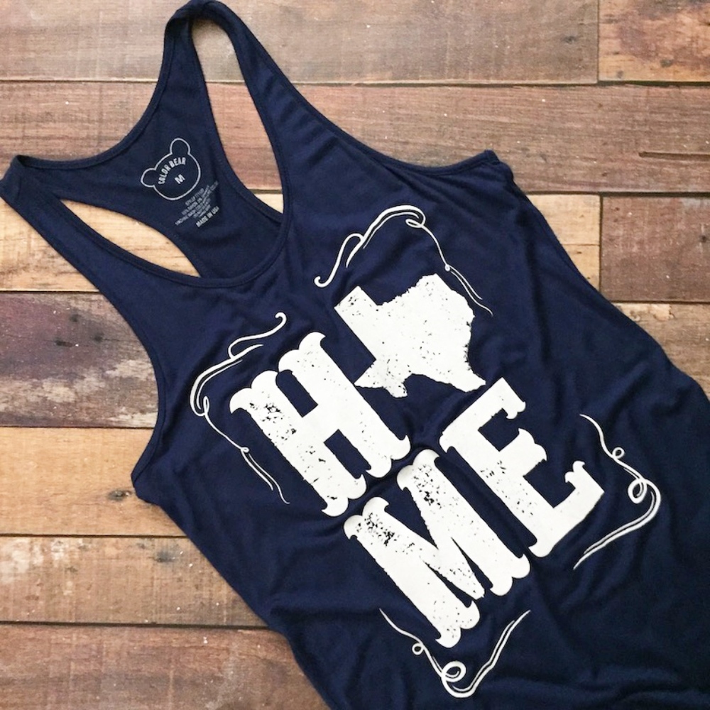 NWT Home in Texas Navy Tank Top