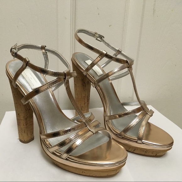 Ann Taylor Shoes - Kate Hudson heels,,size-7, gold, leather