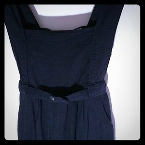 Linen sheath dress with pockets