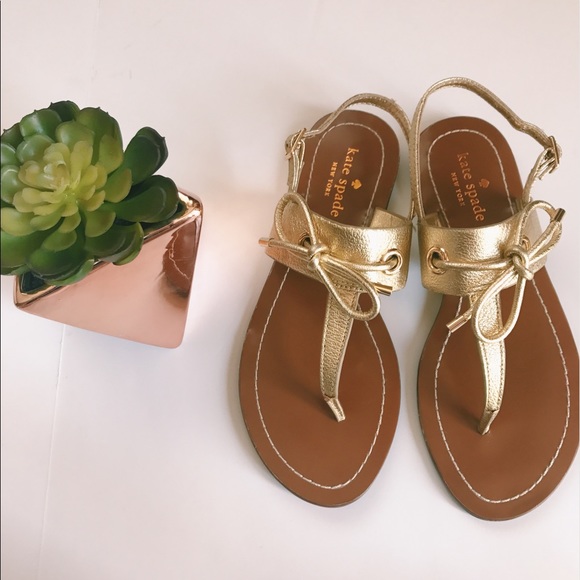 kate spade Shoes - FLASH SALE NEW Kate Spade Gold Sandals