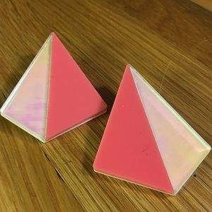 I Still Love You NYC Holographic Pyramid Earrings