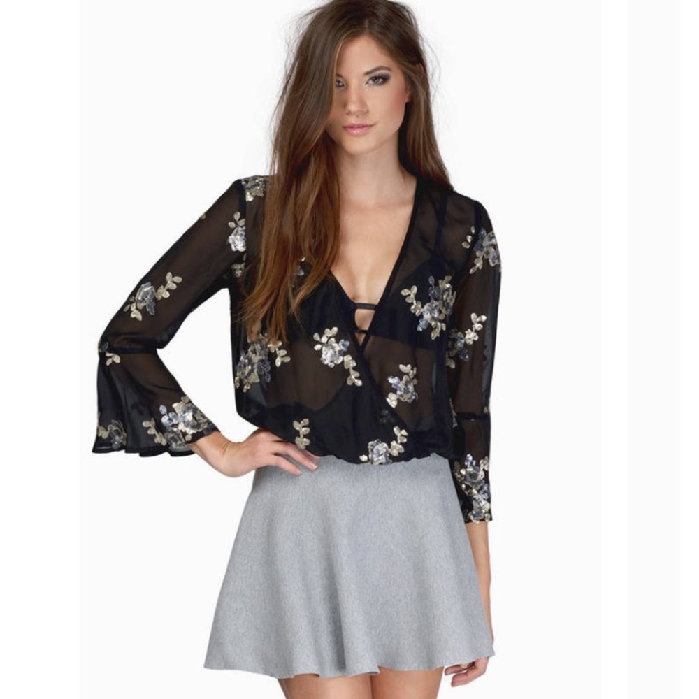 Tobi Sequin Embellished Blouse