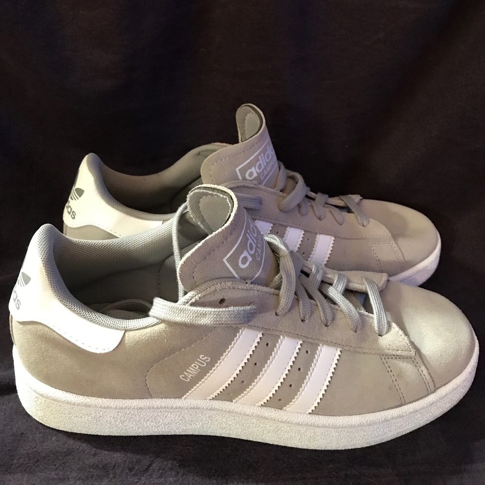 Adidas Campus Sneakers Grey & White Womens Size 10