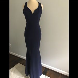 Navy mermaid prom dress. WORN ONCE