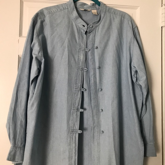 J. Jill Tops - J.Jill military button inspired denim shirt