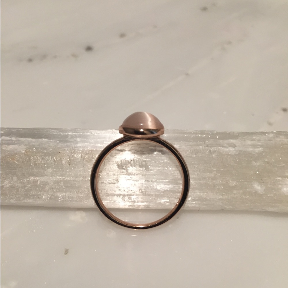 Rose gold plated pink stone ring - Picture 3 of 6