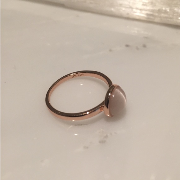 Rose gold plated pink stone ring - Picture 2 of 6