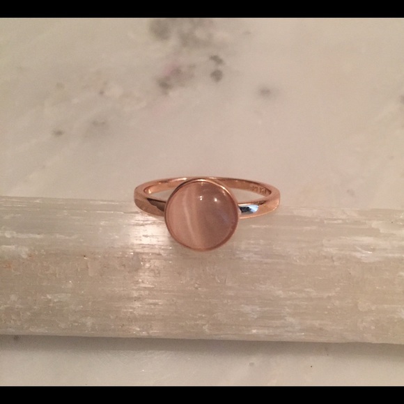 Rose gold plated pink stone ring - Picture 4 of 6