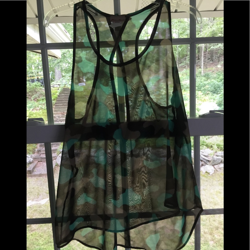 Sheer, camp tank top