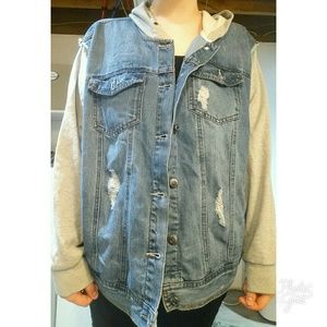 Distressed Jean/Cloth Jacket