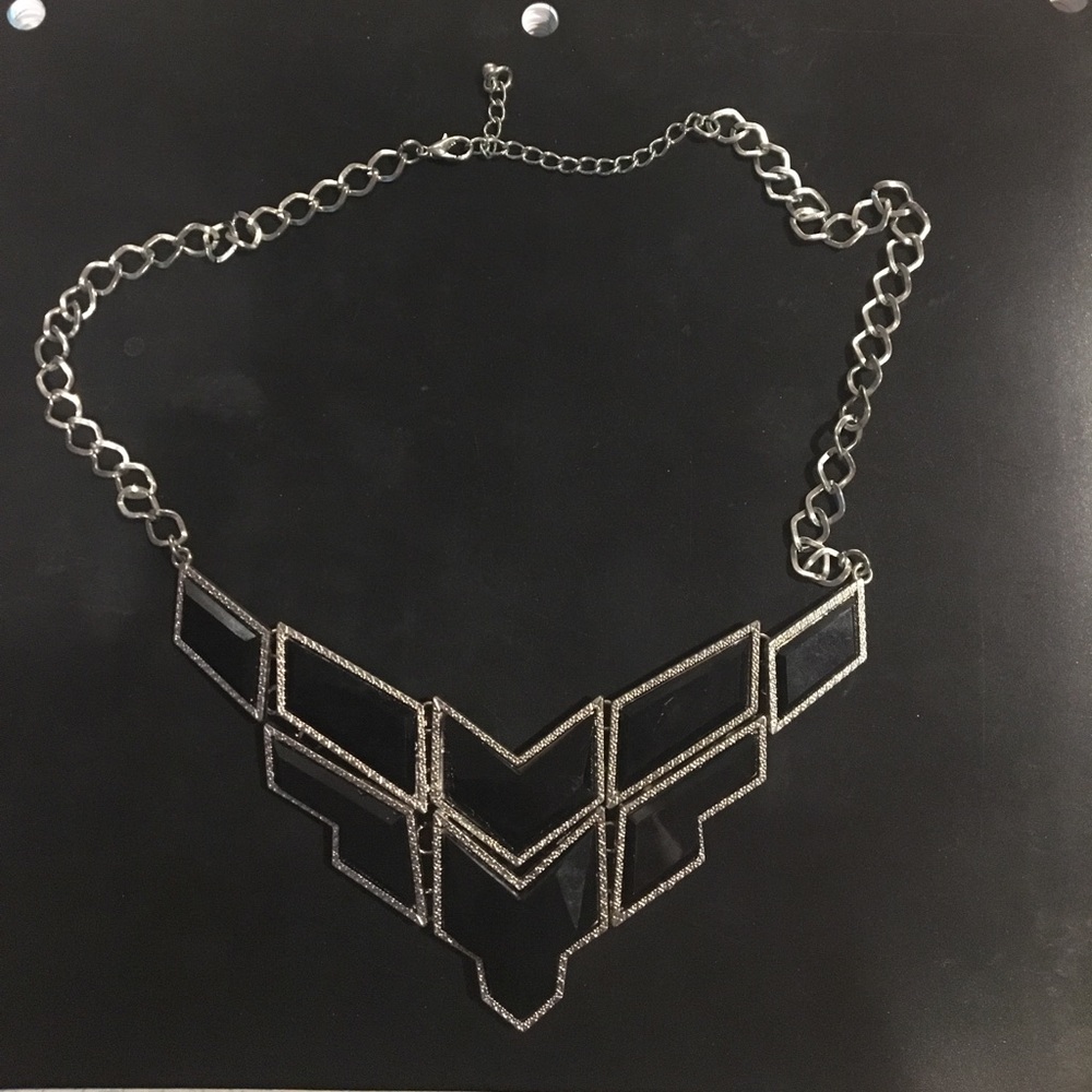 Black and silver statement necklace