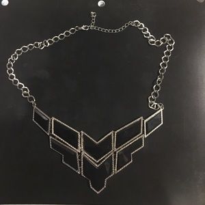 Black and silver statement necklace