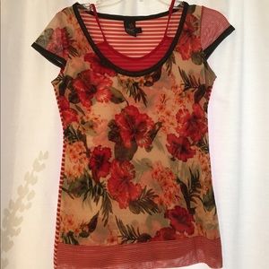 Red Floral Blouse