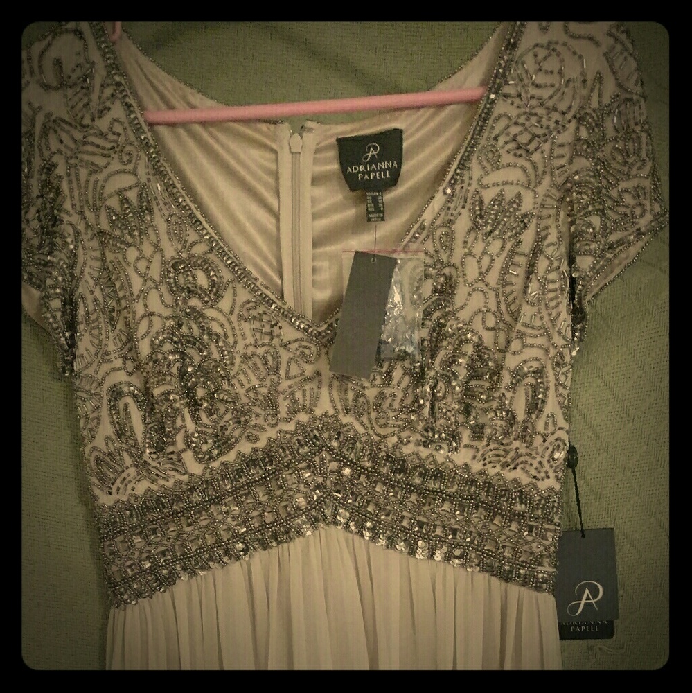 Adrianna papell beaded evening gown/dress