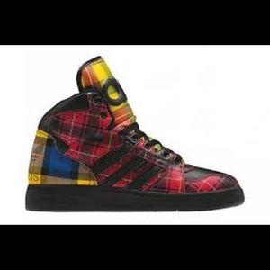 Jeremy Scott x Adidas Tartan Hi Tops.