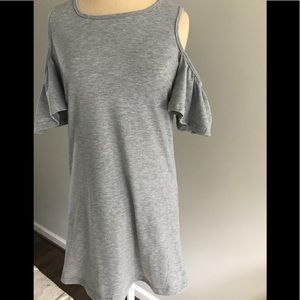 Gray cold shoulder Tshirt dress