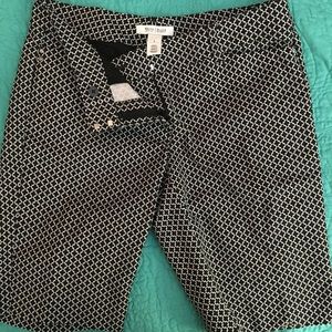 Black and white walking shorts