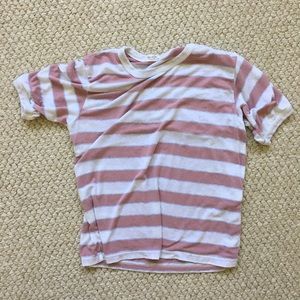 Brandy Melville Striped Pink and white Top