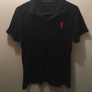 Black polo golf shirt
