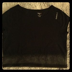 Reebok Black Mesh Gradient Crop Top Women's Size M