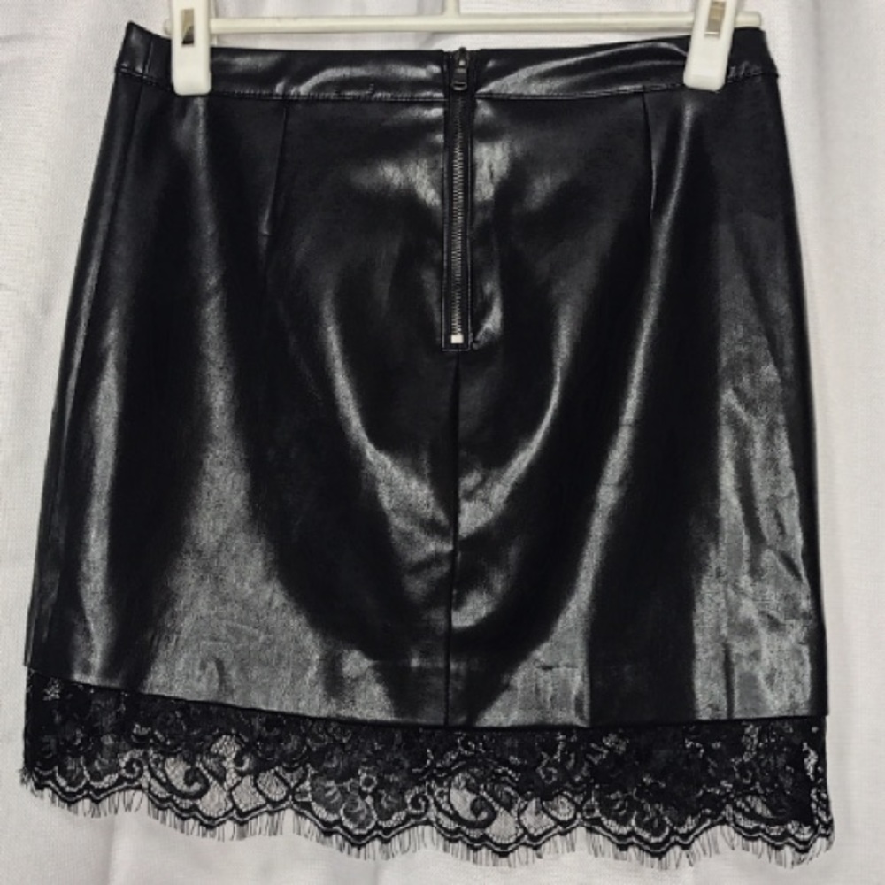 GUESS Black Leather Skirt.