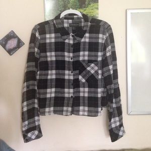 Super Soft comfy F21 Flannel Button up crop top