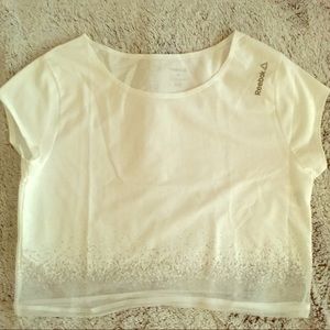 Reebok White Mesh Gradient Crop Top Women's Size M