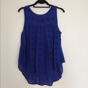Gap blue lace tank