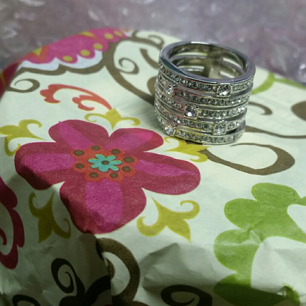 Sterling silver diamond ring .CZ