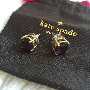 Kate Spade Gumdrop Studs Purple Stone Gold Accents