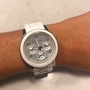 Michael Kors all stainless steel white watch