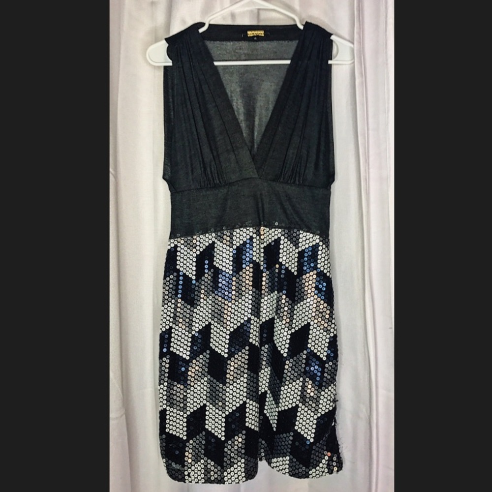 Black and White Sequin Dress