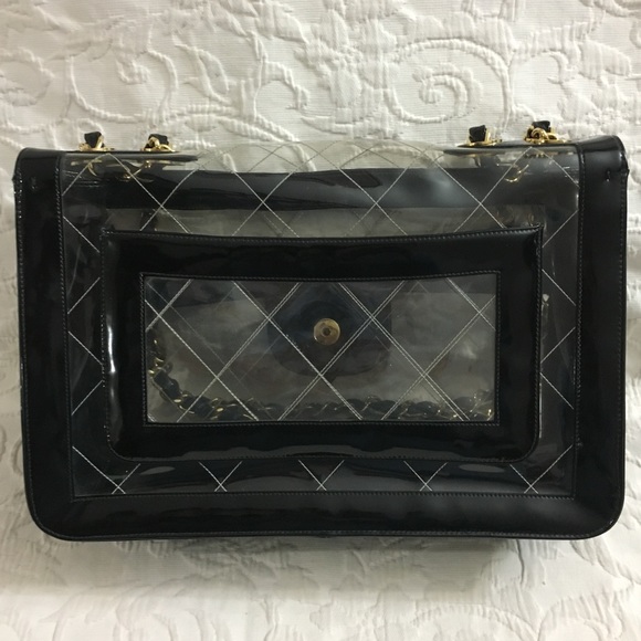 Chanel Clear Naked Jumbo Classic Vinyl Flap Rare - Picture 3 of 8