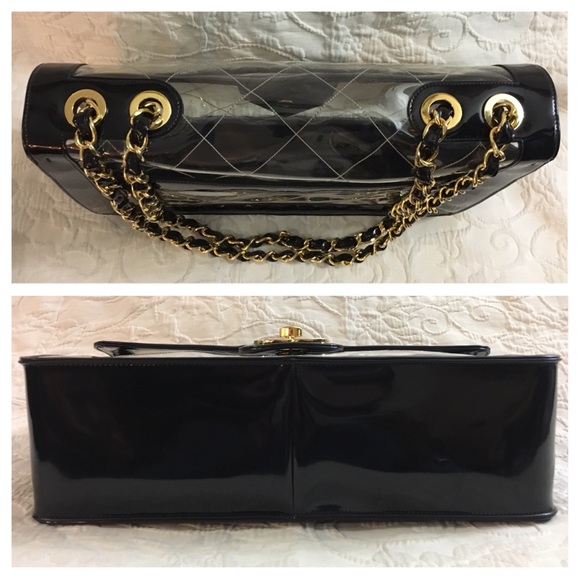 Chanel Clear Naked Jumbo Classic Vinyl Flap Rare - Picture 5 of 8