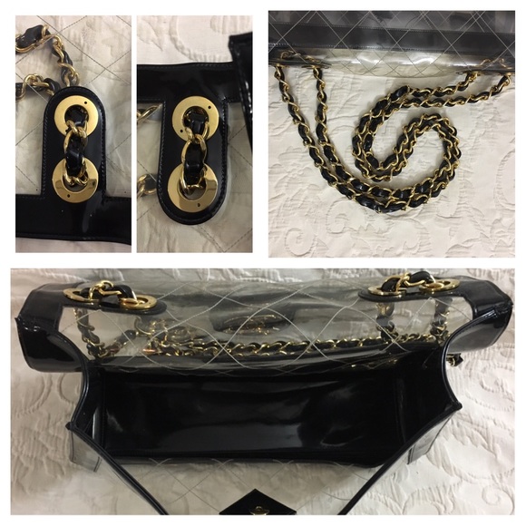 Chanel Clear Naked Jumbo Classic Vinyl Flap Rare - Picture 7 of 8