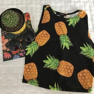 Forever 21 Crop Top Size Small Pineapples