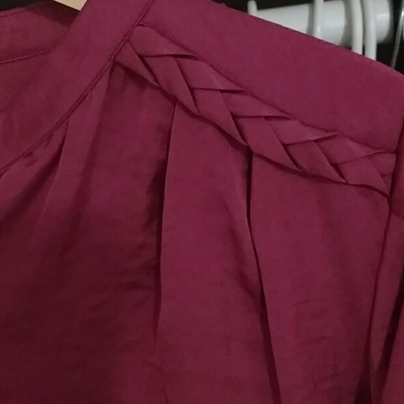 Maroon button down blouse - Picture 2 of 5