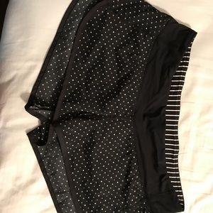 Lululemon black and white polka dot shorts