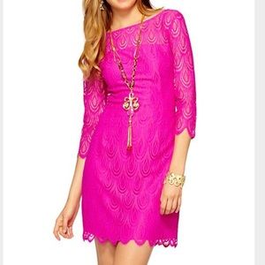 Lilly Pulitzer Hot Pink Lace Dress! Size 6 💕