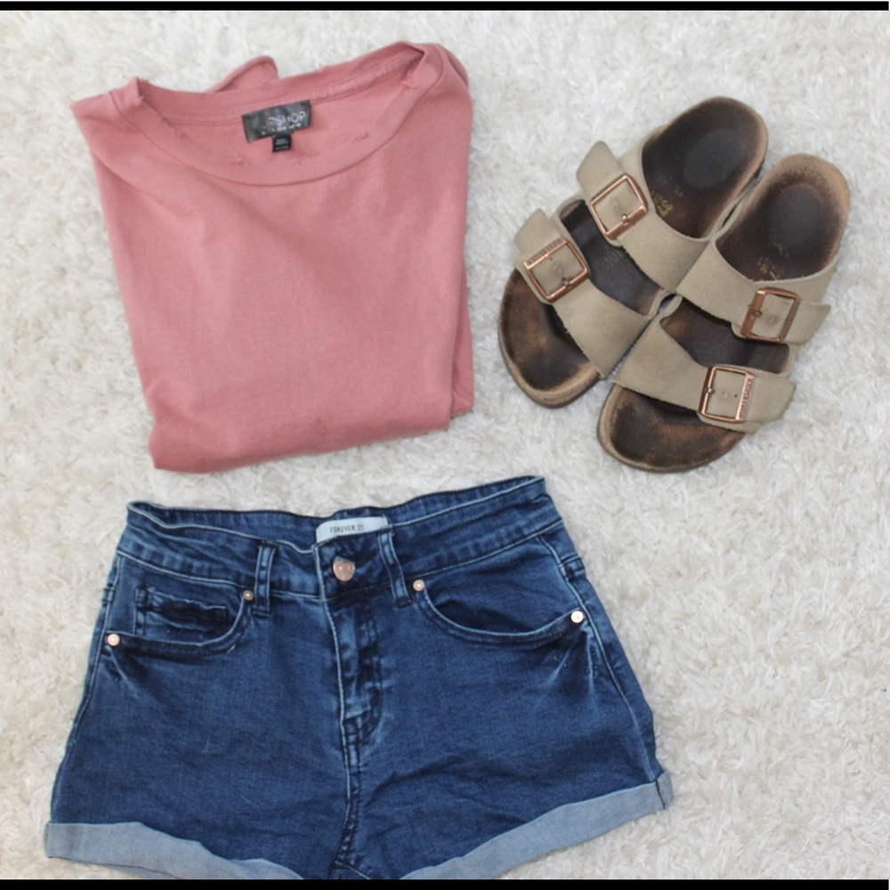 Forever 21 jean jegging shorts size 25 dark blue