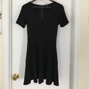 THEORY Black Vneck Mini Dress