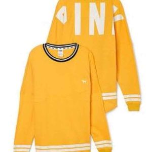 Cute mustard yellow VS PINK Crewneck