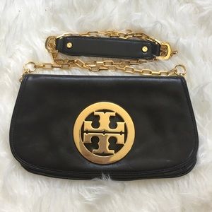 Tory Burch black cross body with gold strap