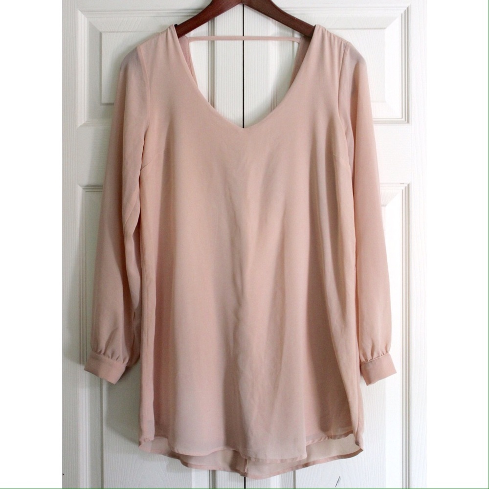 Forever21 v-neck pink babydoll tunic dress