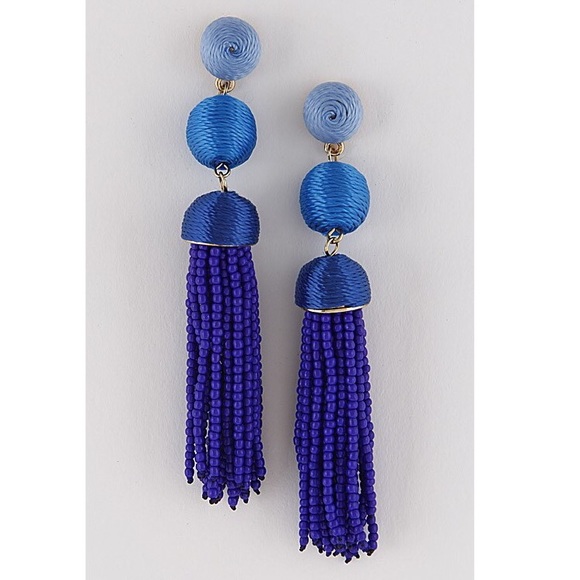 Jewelry - 3 Tier Tassel Earrings - Blue