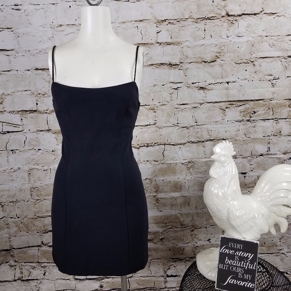 Cache Dresses & Skirts - Cache Black Bodycon Dress Sexy Lace Up Open Back M