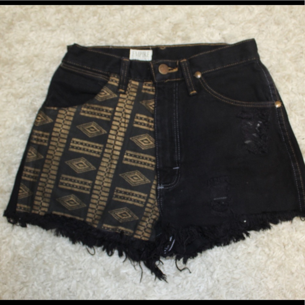 Empire designs black & gold highwaisted shorts 26w