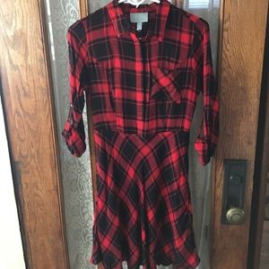 Red Plaid Flannel Dress