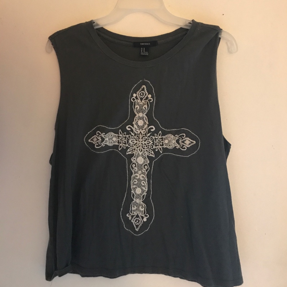 Army green muscle tee